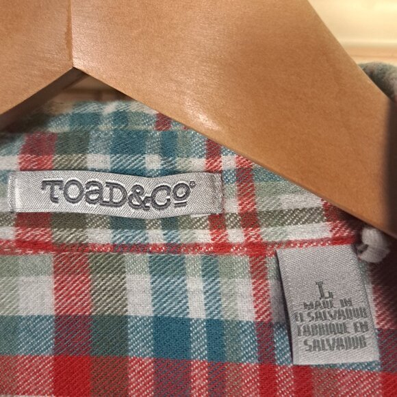 Toad & Co Women's Lightfoot Tunic Organic Cotton Flannel Button Down Sz Large - Picture 3 of 12